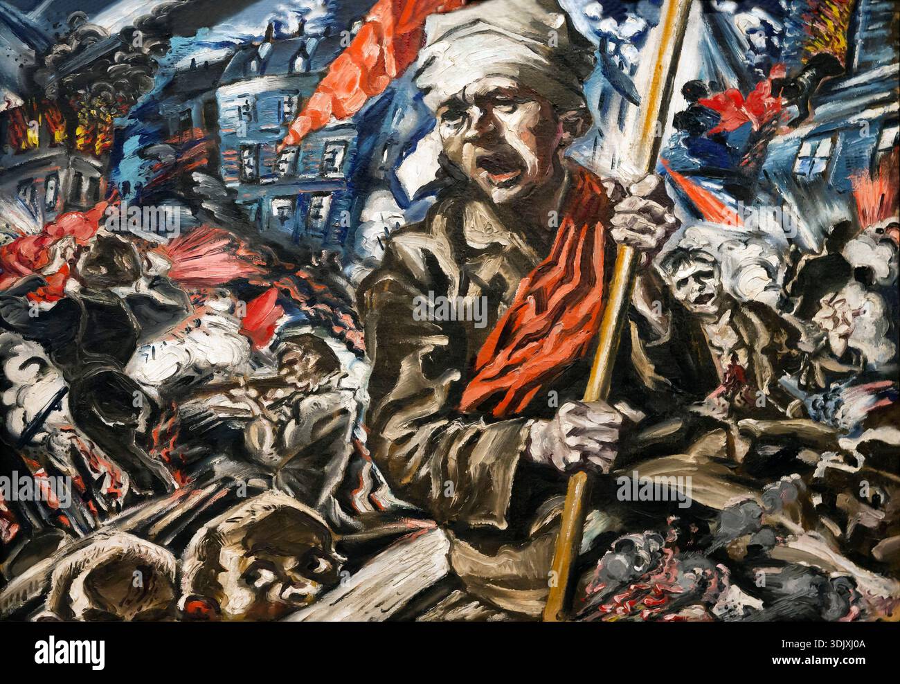 Revolution, Fighting on the barricades, Apocalyptic Landscape, Ludwig Meidner, 1912-1913 Banque D'Images