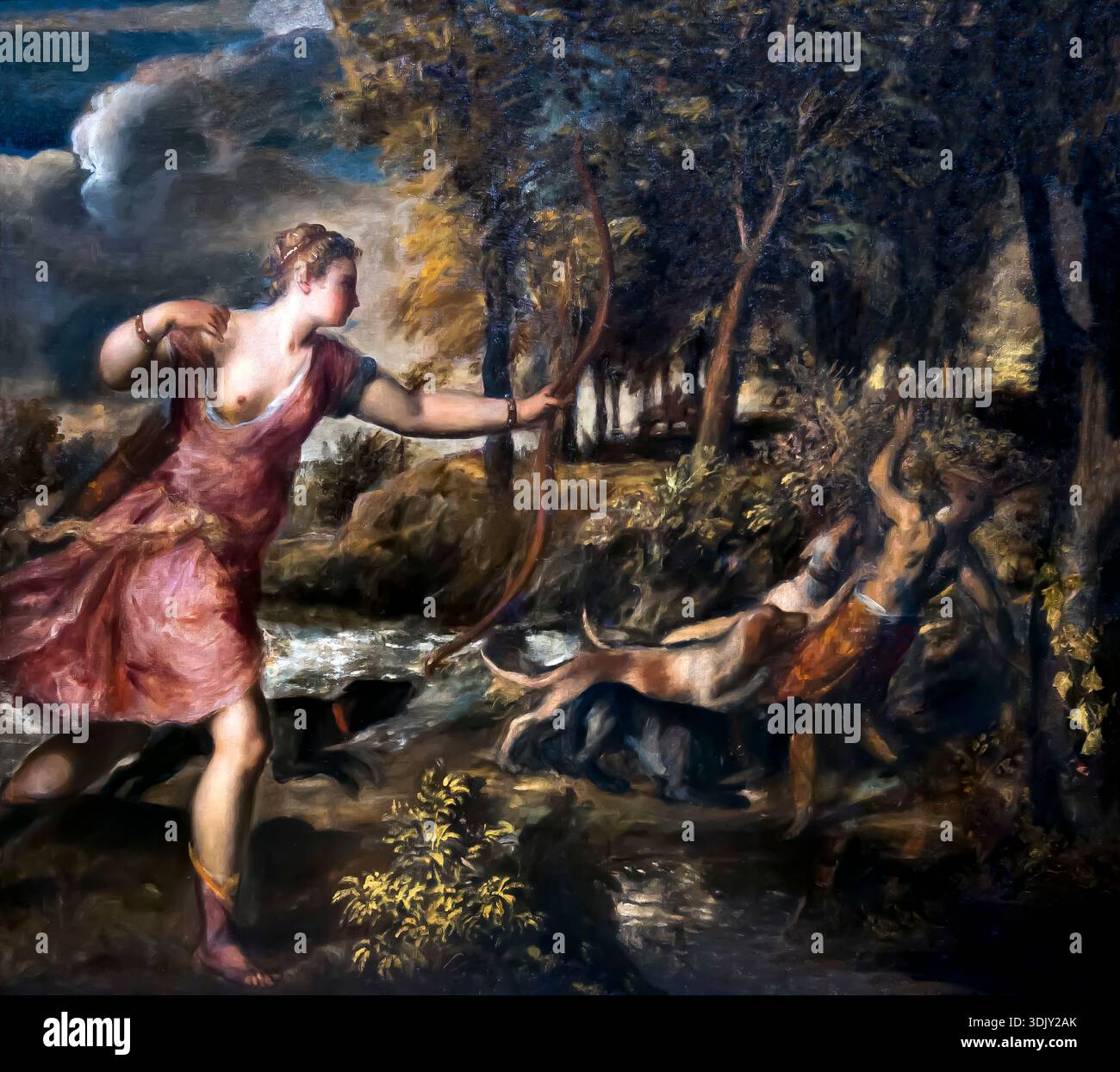 La mort d'Actaeon, par le Titien, vers 1559-75 Banque D'Images