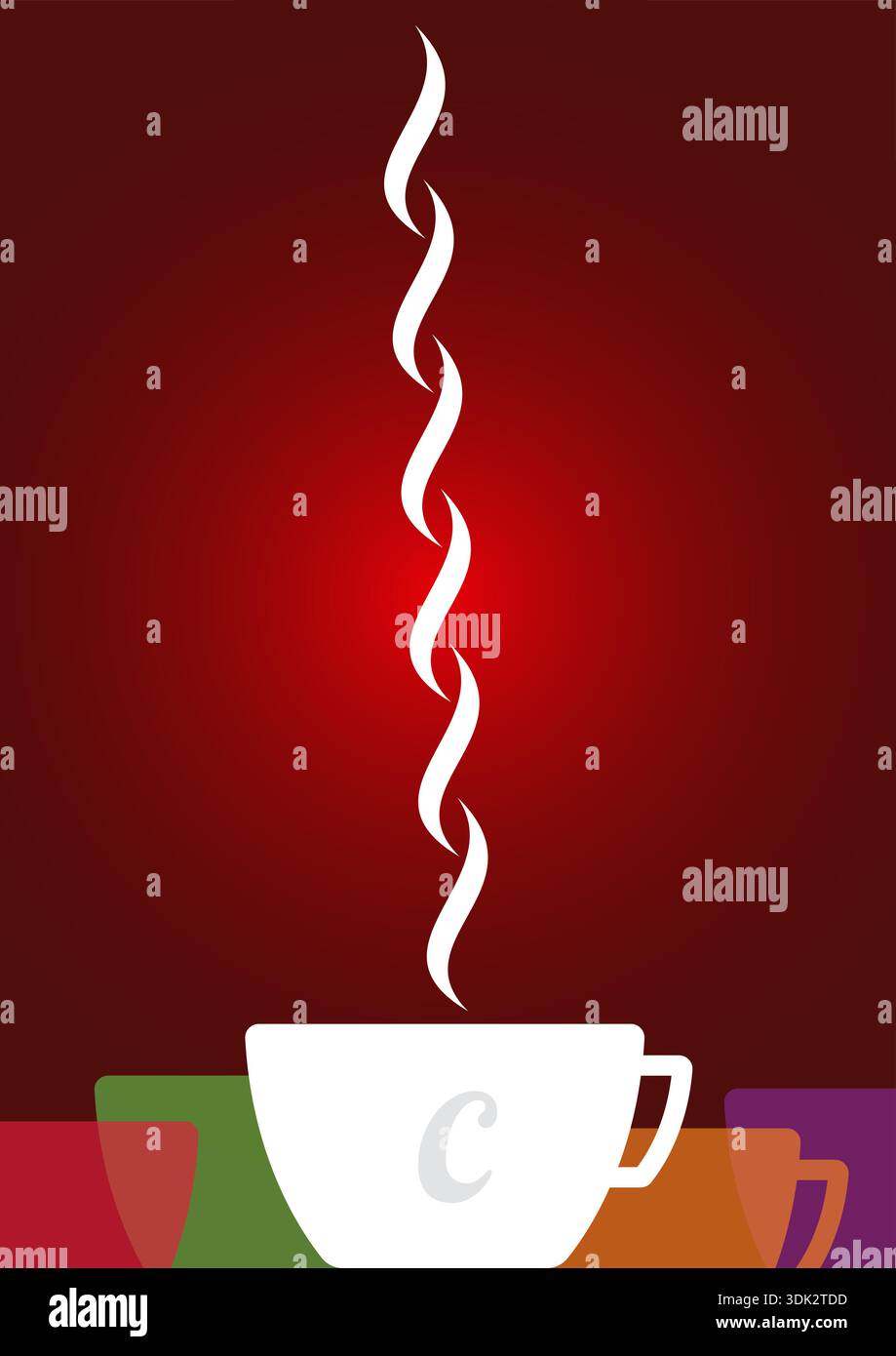 concept de café à la page. café et tasse de thé sur fond brun Illustration de Vecteur