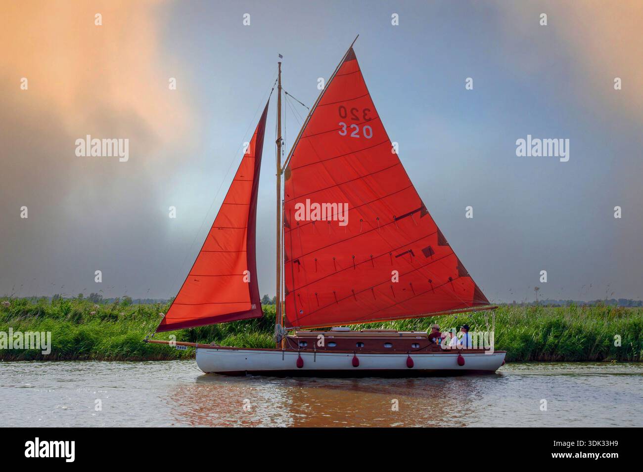 Bateaux Norfolk Broads, rivière Thurne. Banque D'Images