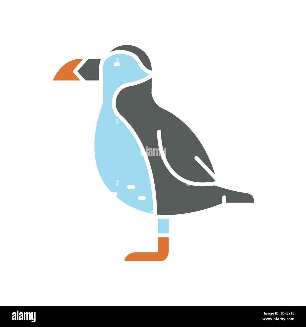 icône plate couleur macareux pour les projets numériques et d'impression. Animaux arctiques. Icônes nettes minimales pour les applications et les sites Web. Icônes simples modernes pour UI UX et br Illustration de Vecteur