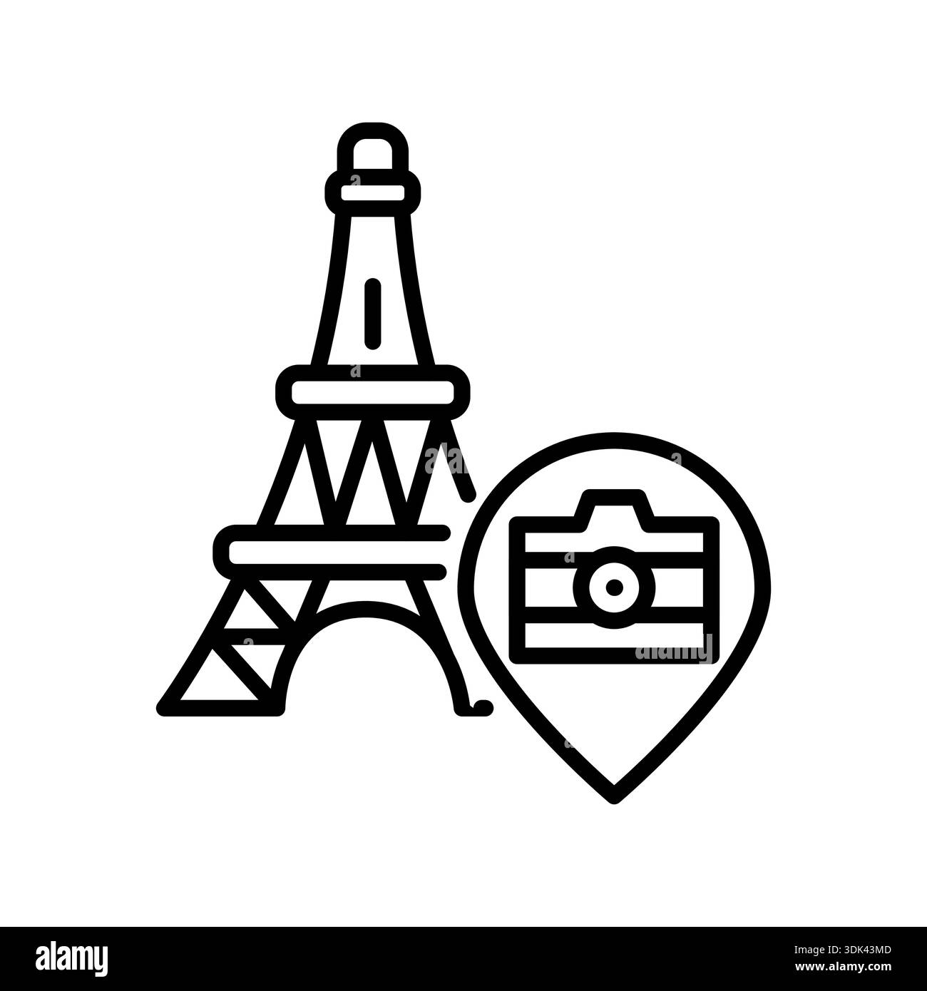 Icône de ligne noire touristique. Elément isolé par vecteur. Contour modifiable. Illustration de Vecteur