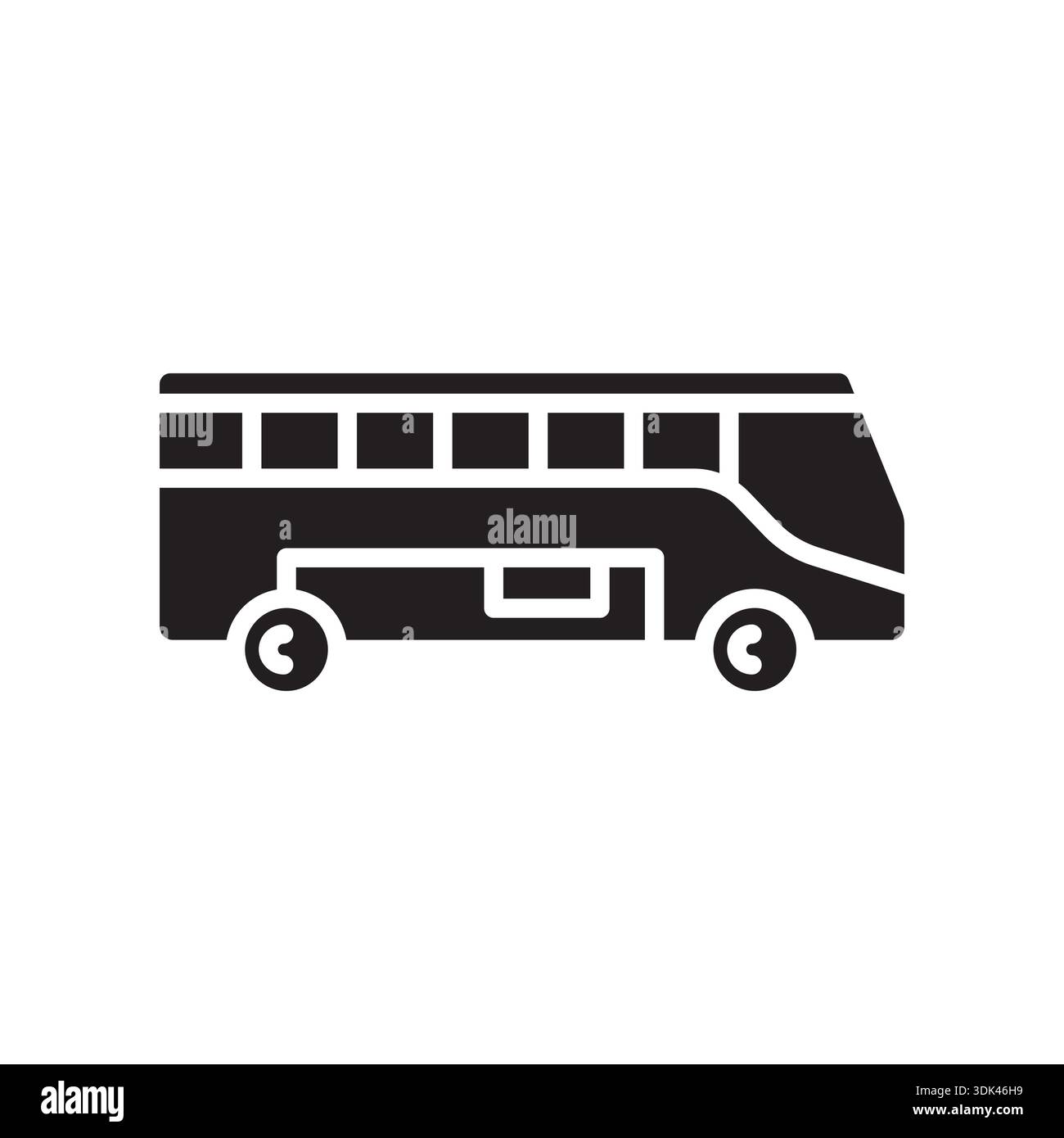 Icône plate couleur du bus touristique. Elément isolé par vecteur. Contour modifiable. Illustration de Vecteur