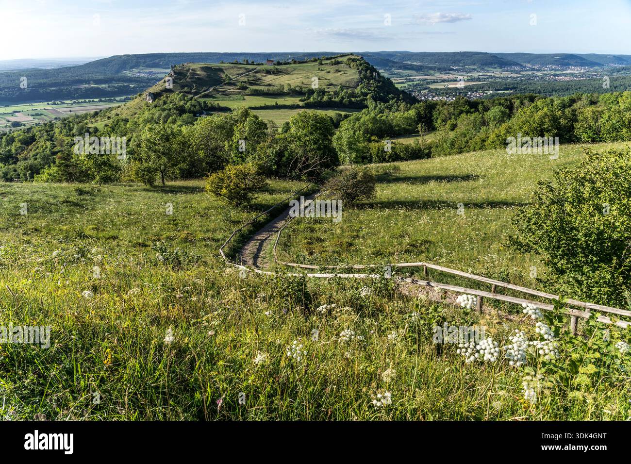 Vue sur la Walberla, l'une des trois montagnes saintes de Franconie, Forchheim, haute-Franconie, Bavière Banque D'Images