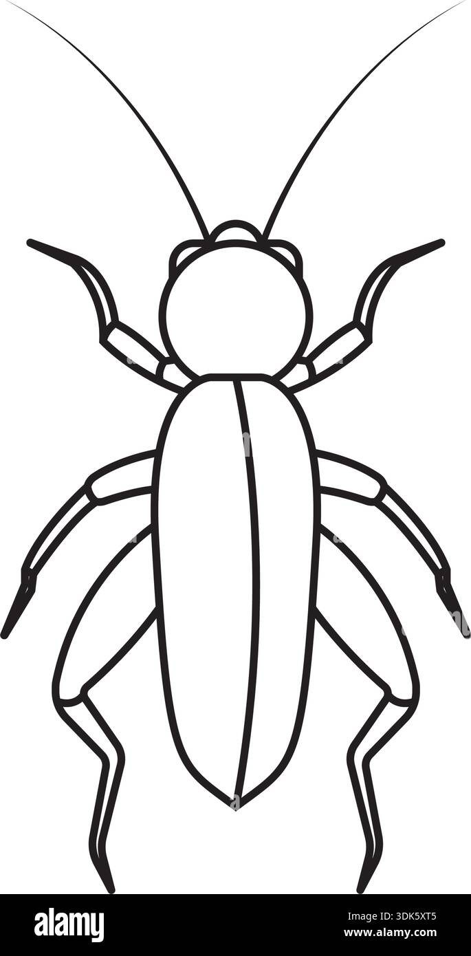 Conception d'élément d'illustration d'icône d'insecte de cricket Illustration de Vecteur