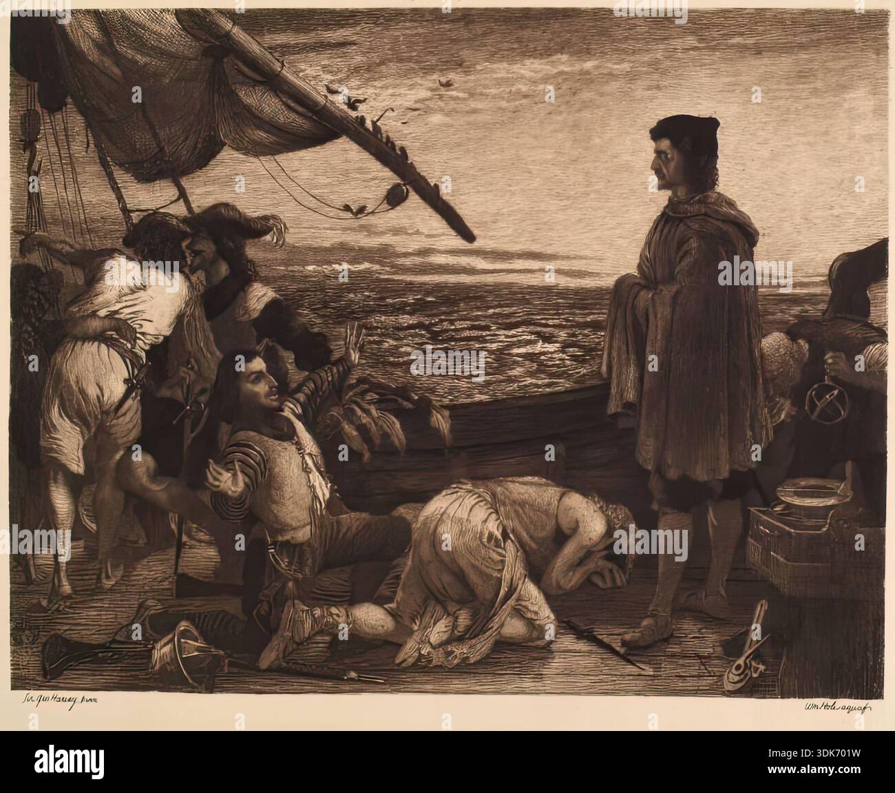 Aube révélant le Nouveau monde à Colomb, (c1852), c1900s. Banque D'Images