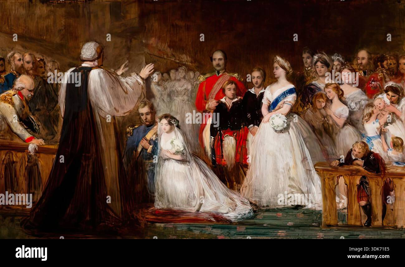 Croquis pour "le mariage de la princesse Royale", 1858. Banque D'Images