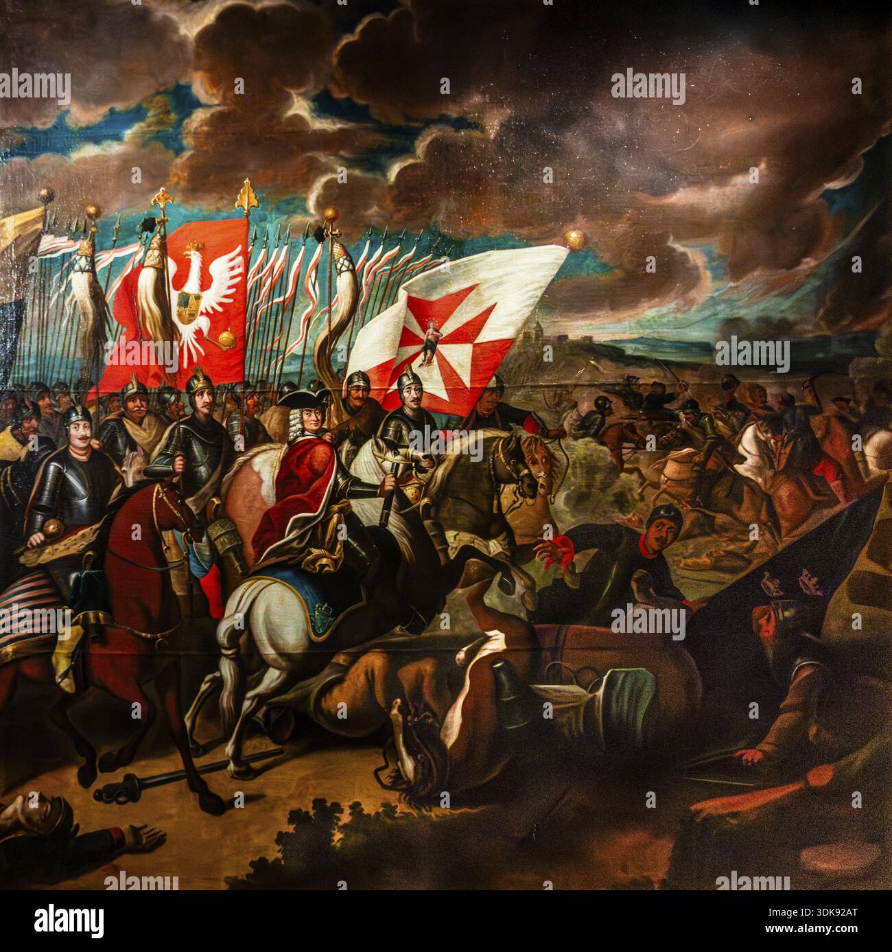 Bataille de Kalisch 1706 pendant la Grande Guerre du Nord sous Stanislaus I. Leszczynski, XVIIIe siècle, Musée Czartoryski, 1796, le plus ancien musée de Pologne Banque D'Images