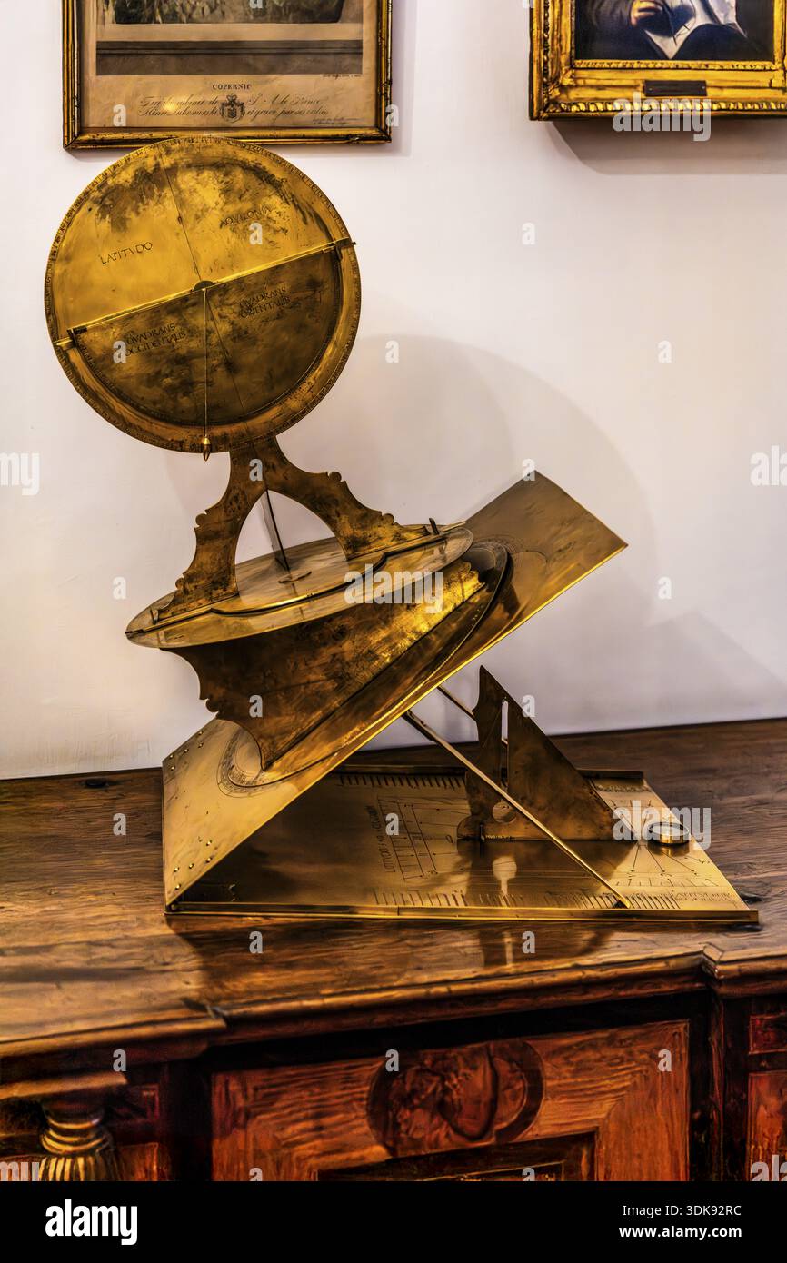 Salle Copernic, Collegium Maius plus ancien bâtiment de l'Université Jagellonian, 1364, Cracovie, Pologne Banque D'Images