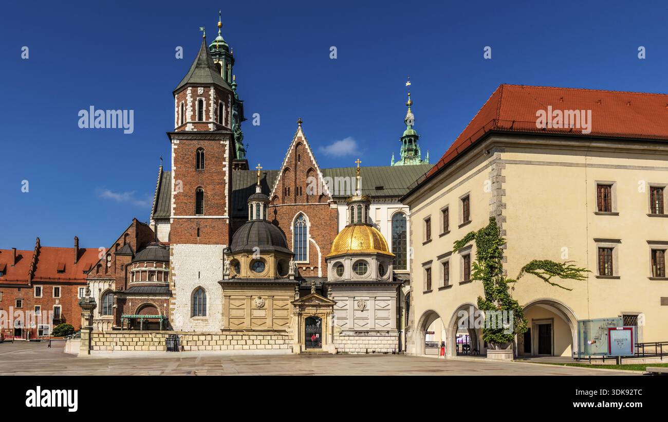 Château et cathédrale, château de Wawel, château de Wawel, ancien centre de la monarchie polonaise, fondée vers 1000, site du patrimoine mondial de l'UNESCO, Cracovie, Pologne Banque D'Images