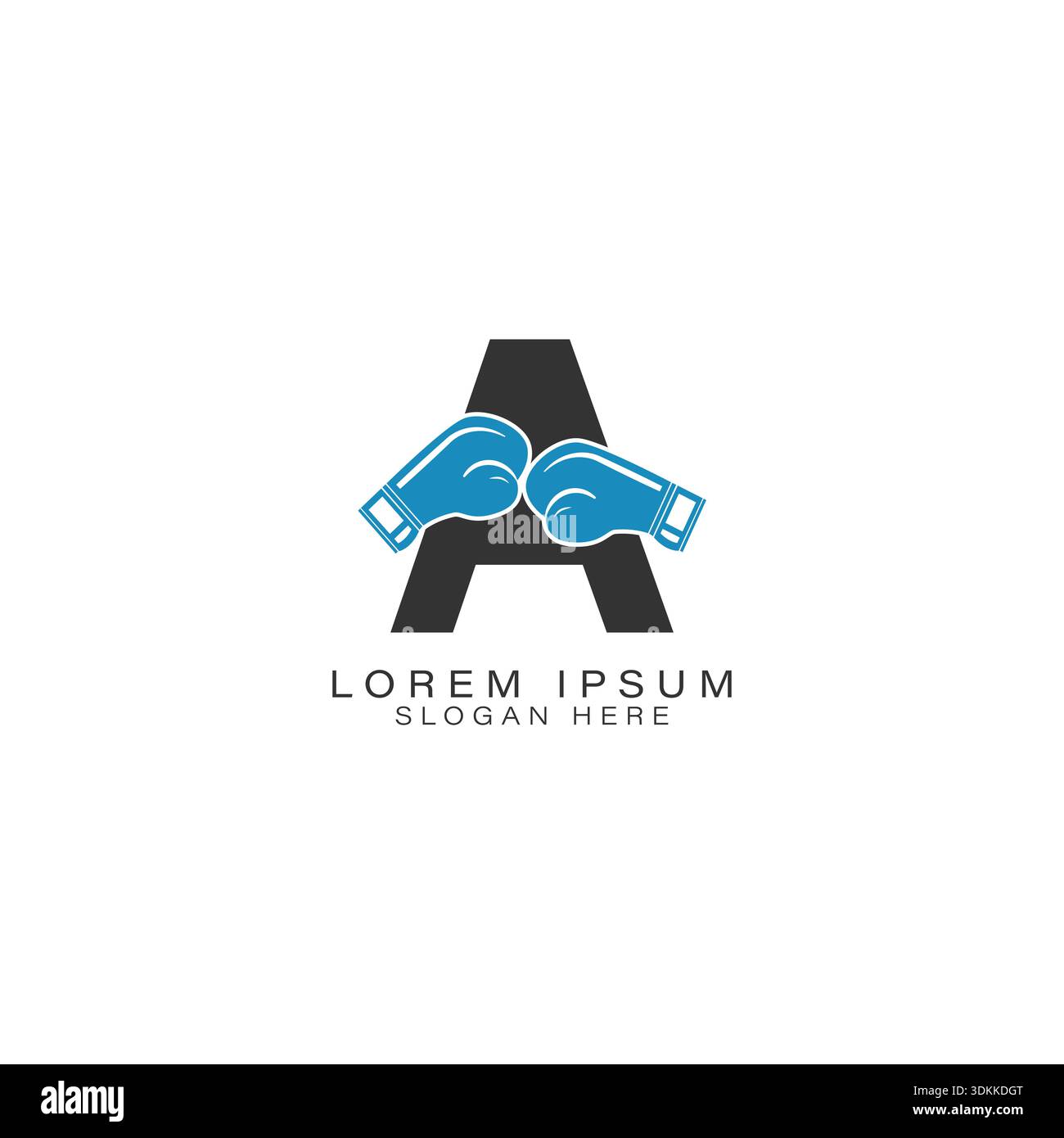 Lettre A logo design avec gants de boxe. Alphabet A Icon Boxing design sport Illustration de Vecteur