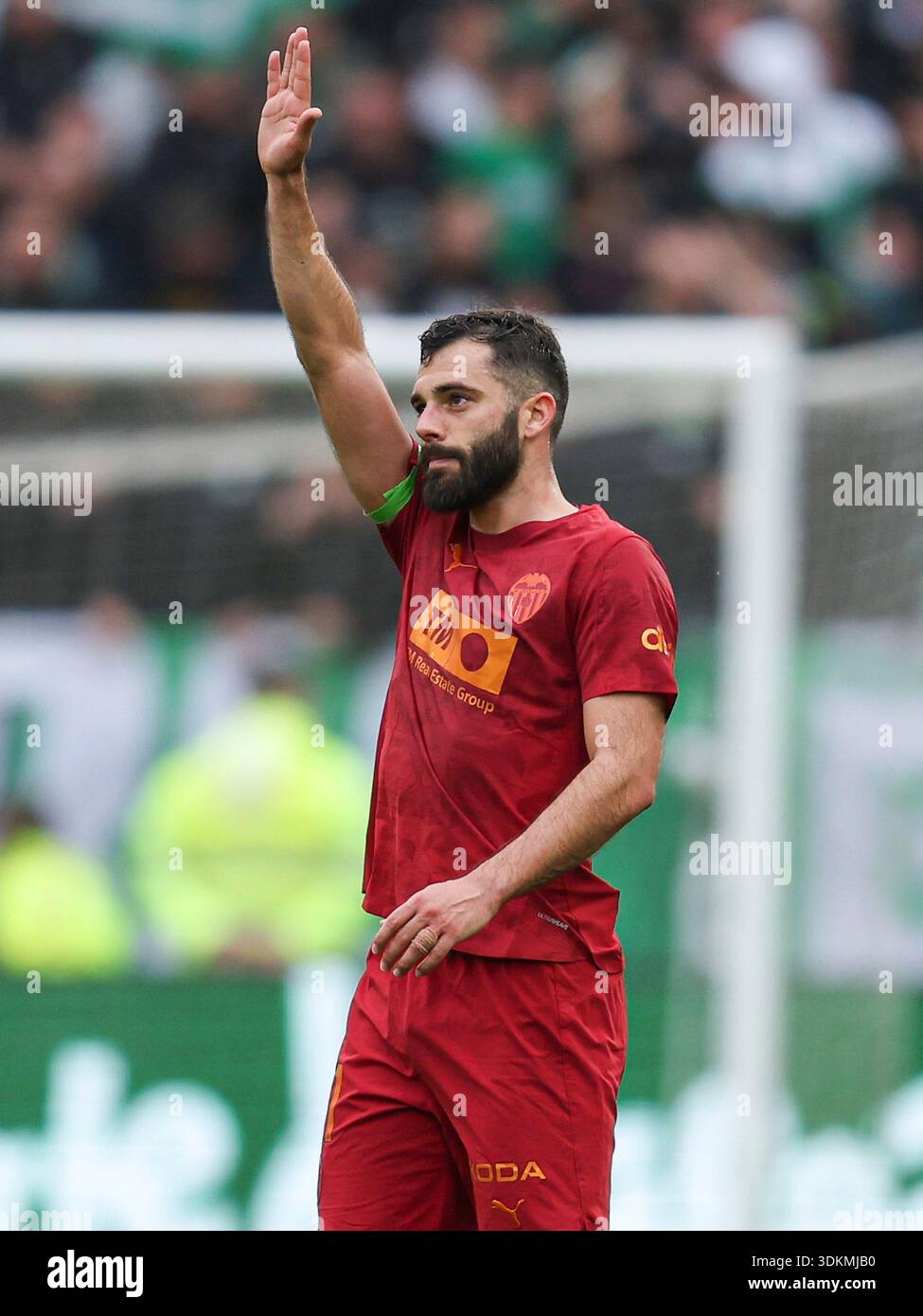 Sevilla, Espagne. 1er février 2026. Luis Rioja de Valence lors du match la Liga EA Sports entre le Real Betis et le Valencia CF a joué au stade la Cartuja le 1er février 2026 à Séville, en Espagne. (Photo de Antonio Pozo/PRESSIN) crédit : Presinphoto SPORT AGENCY/Alamy Live News Banque D'Images