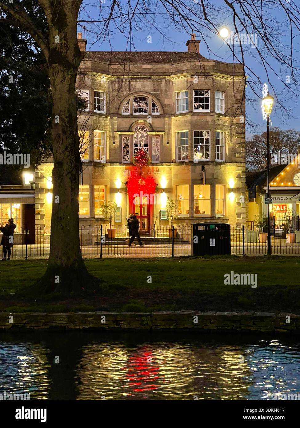 Bourton sur l'eau la nuit Banque D'Images
