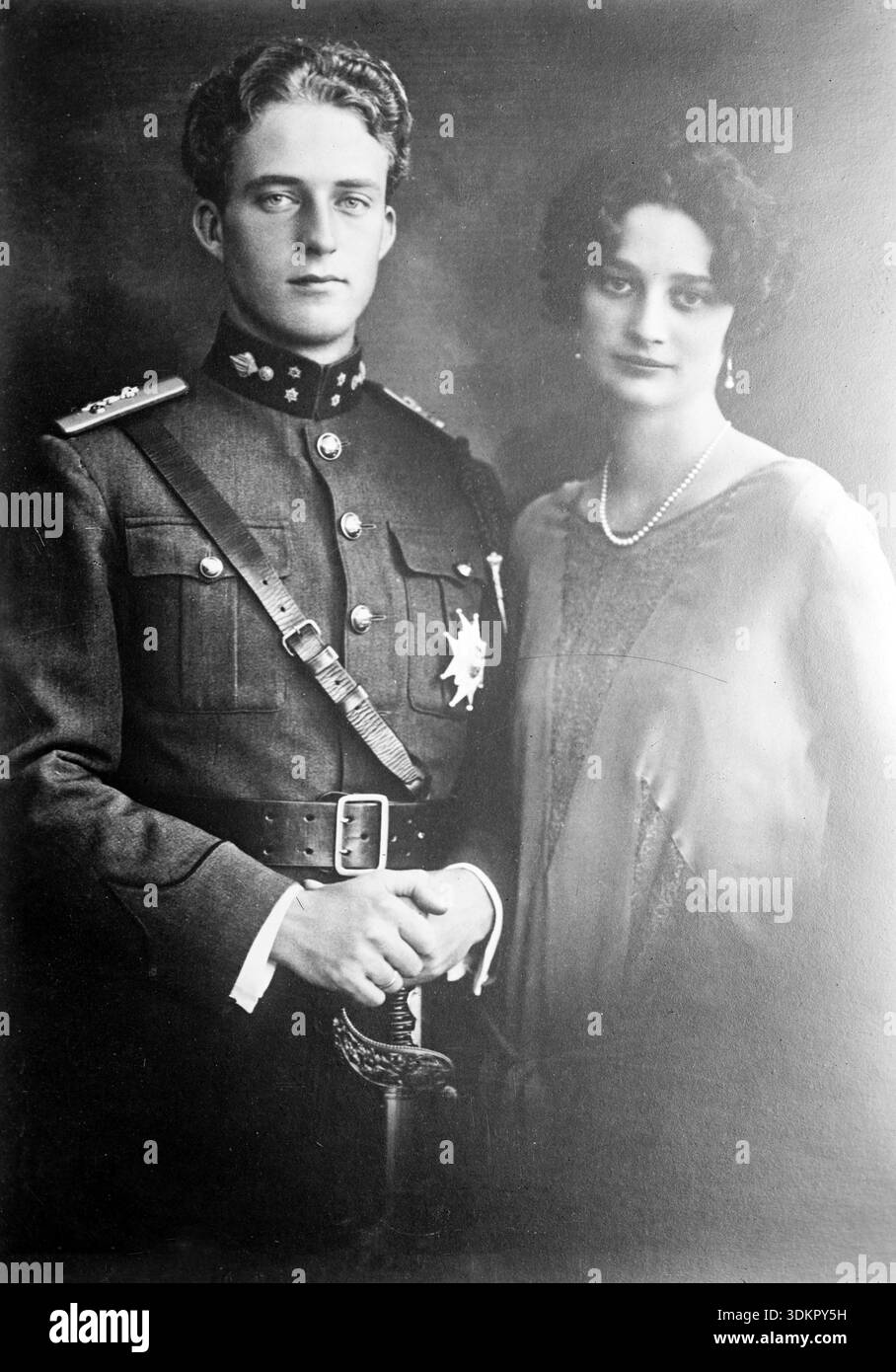 Prince héritier Léopold de Belgique (1901-1983) qui épousa Astrid de Suède (1905-1935) en 1926. Banque D'Images