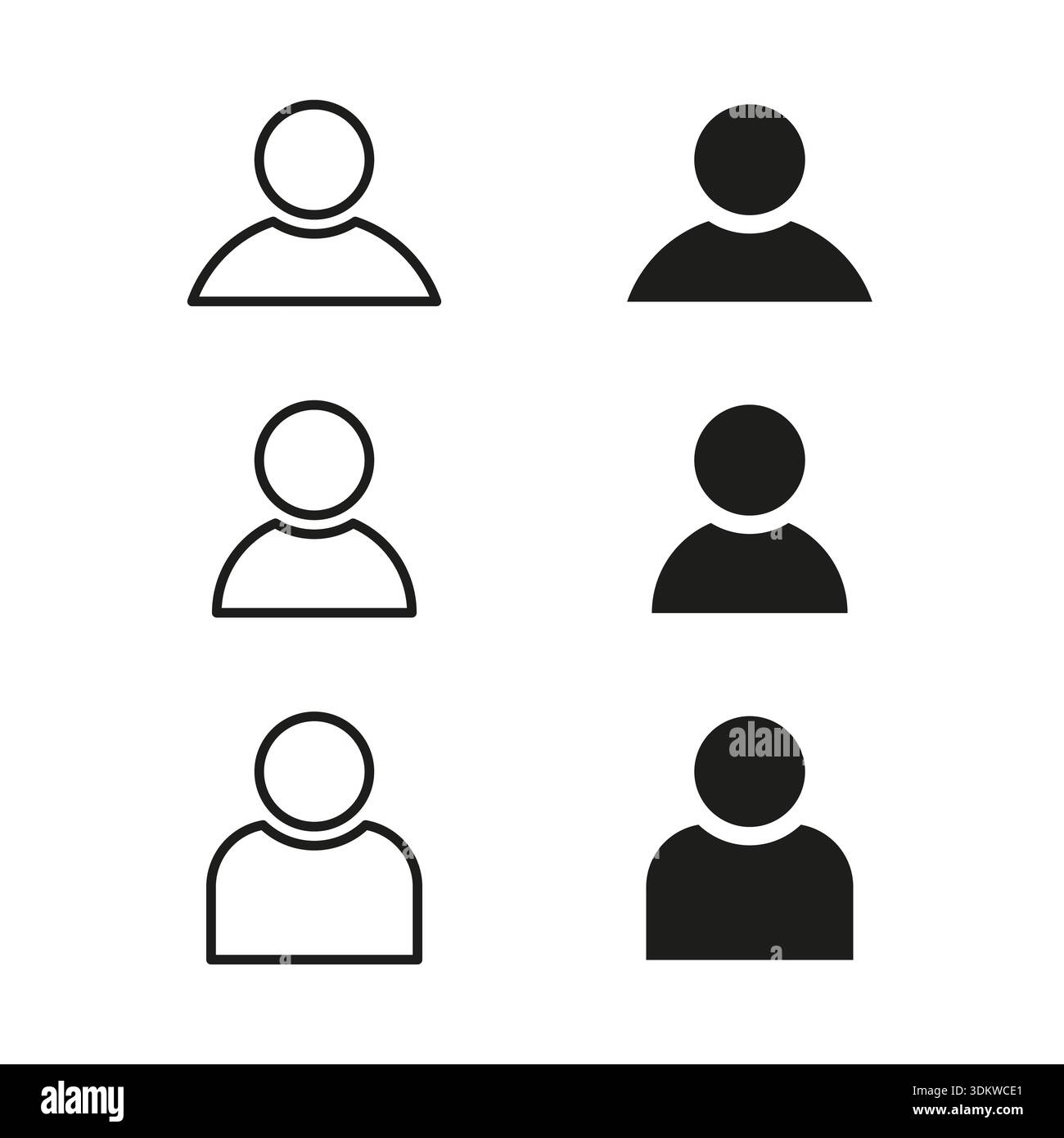 Icônes de profil sophistiquées. Symboles de membre professionnel. Vecteur professionnel humain. Avatars de compte sophistiqués. SPE 10. Illustration de Vecteur