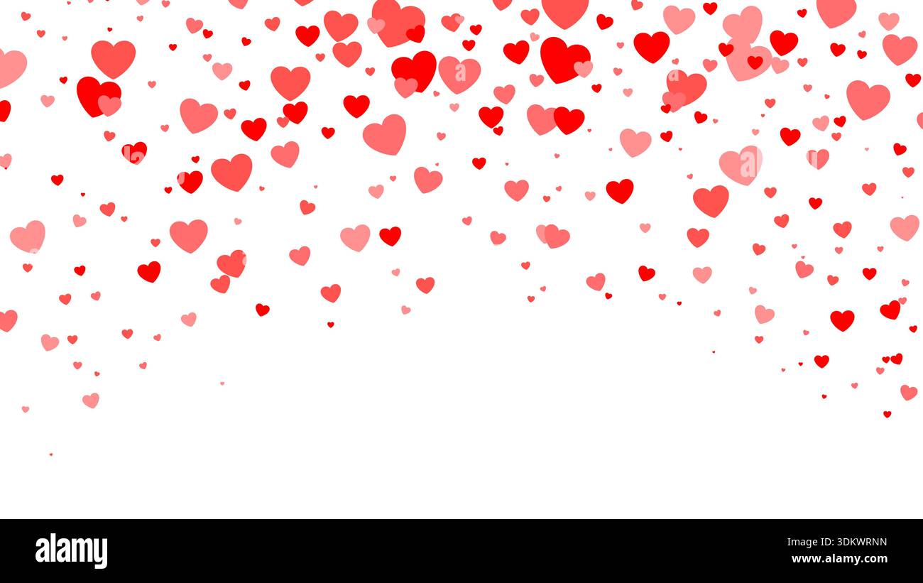 Demi-ton coeur rouge saint Valentin fond. Coeur rouge sur blanc. Vector illustration Banque D'Images