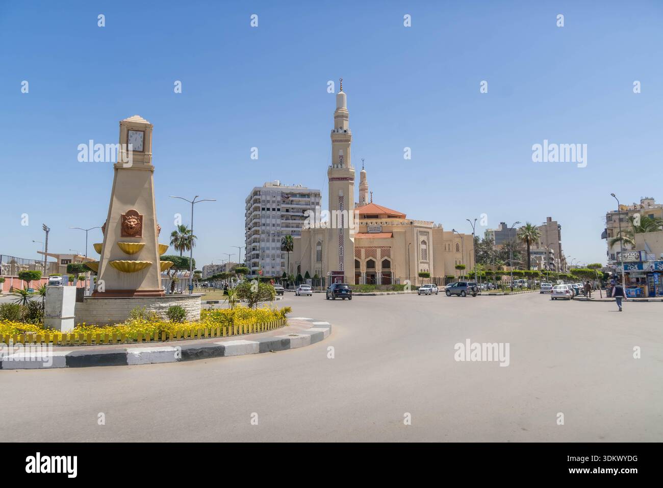 Place de la ville de Port Fuad en Egypte.​ Banque D'Images