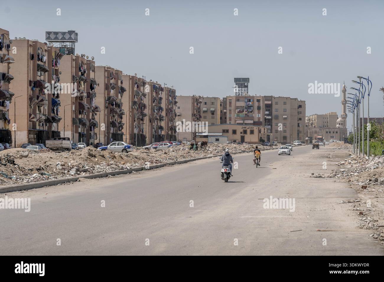 Quartier pauvre dans la ville de Port-Saïd en Egypte, moyen-Orient. Banque D'Images