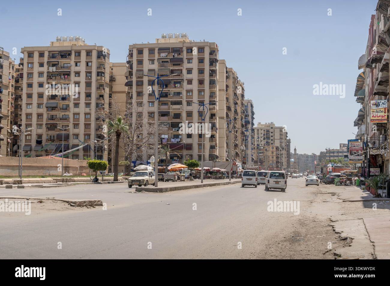 Quartier pauvre dans la ville de Port-Saïd en Egypte, moyen-Orient. Banque D'Images
