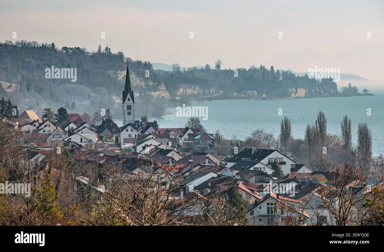 Sipplingen am Lake Constance avec l'église Martin Banque D'Images