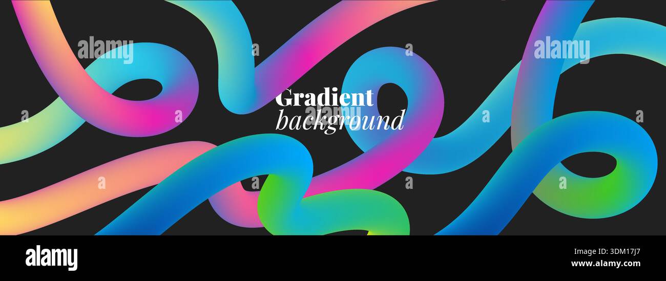 Les lignes ondulées abstraites créent un arrière-plan dégradé vibrant. Des courbes colorées traversent le design, formant un motif dynamique parfait pour les affiches modernes Illustration de Vecteur