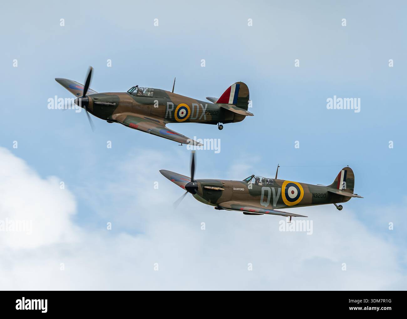 Supermarine Spitfire Mk Ia et Hawker Hurricane Mk I. Banque D'Images