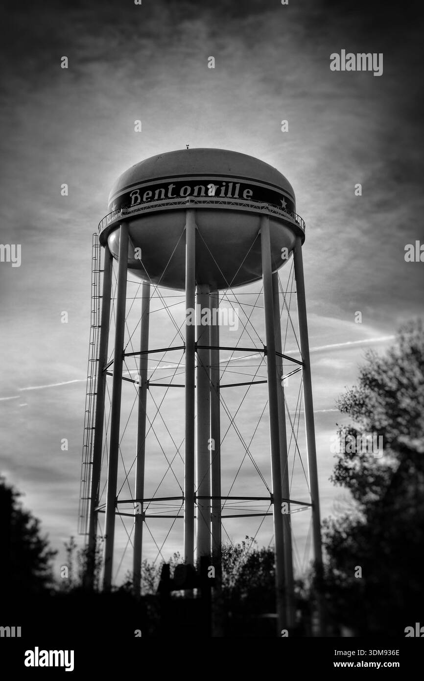 Château d'eau de Bentonville, Arkansas Banque D'Images