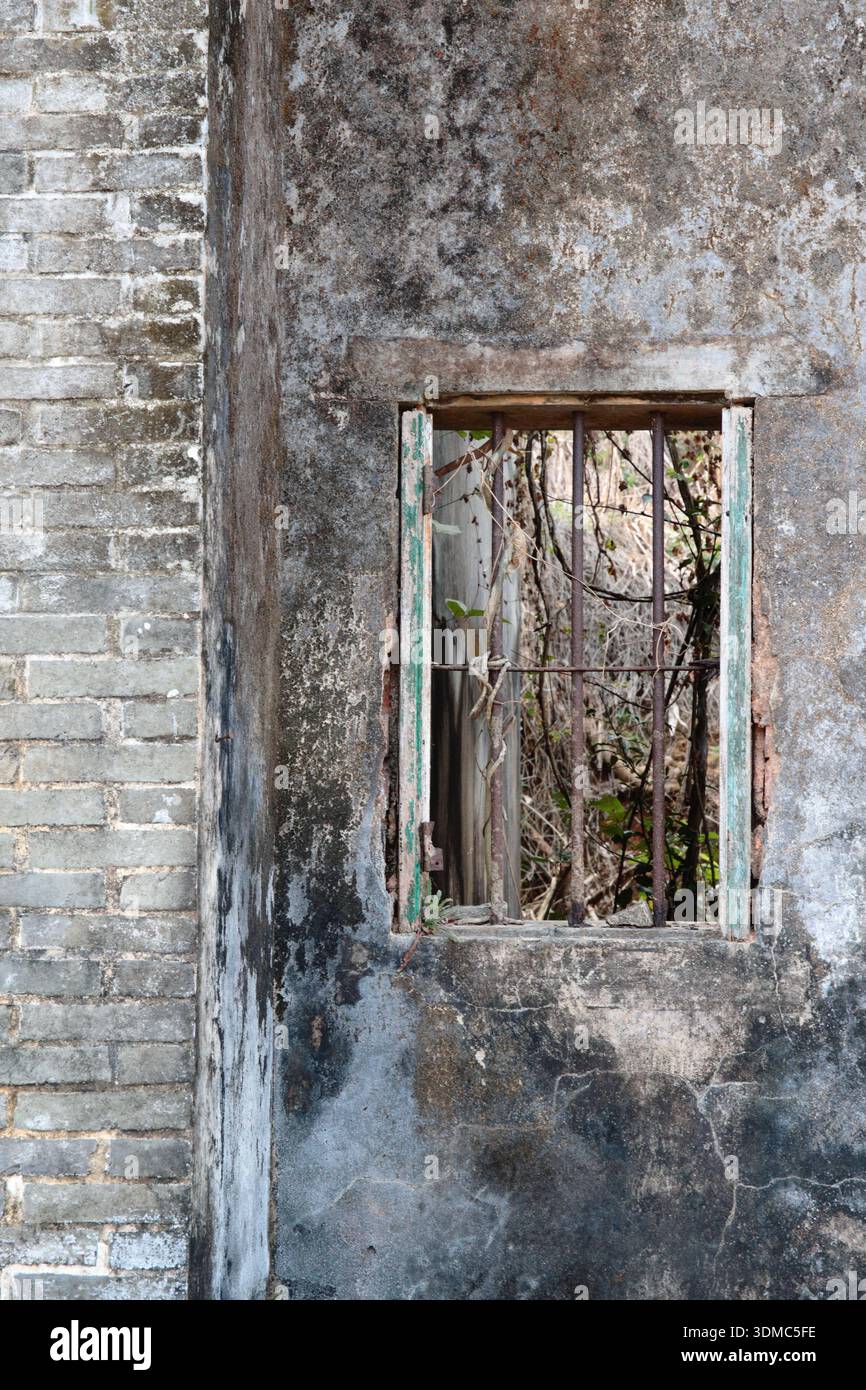 Vieux bâtiments abandonnés au village de Tin Liu Ha, vallée de Lam Tsuen, Tai po, nouveaux Territoires, Hong Kong Chine février 2026 Banque D'Images