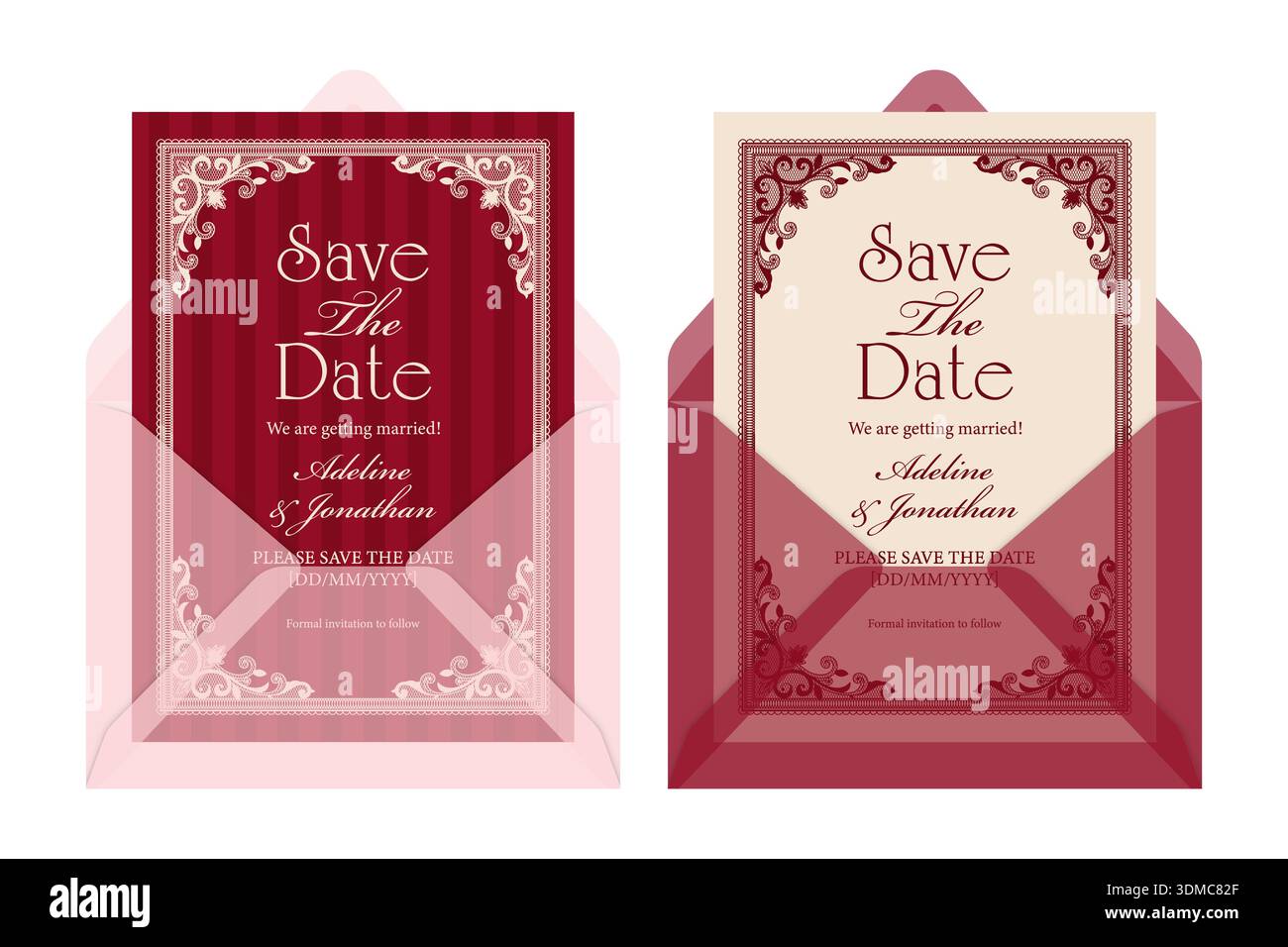 Faire-part - invitation,Cartes d'invitation de mariage de poche découpées au Laser,enveloppe