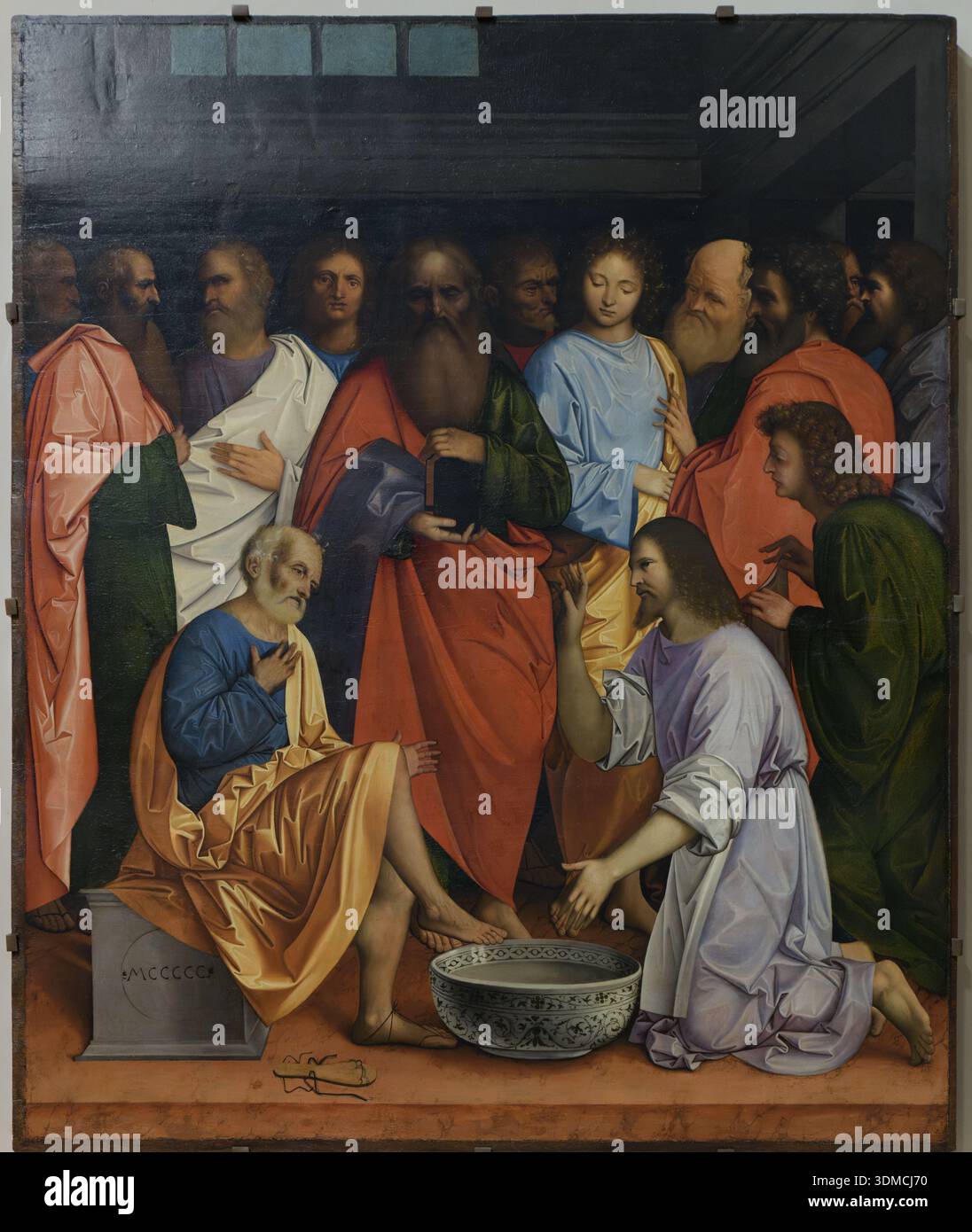 Lavanda dei Piedi (lavage des pieds) de Giovanni Agostino da Lodi, situé dans la Gallerie dell'Accademia, Venise, Italie. Banque D'Images