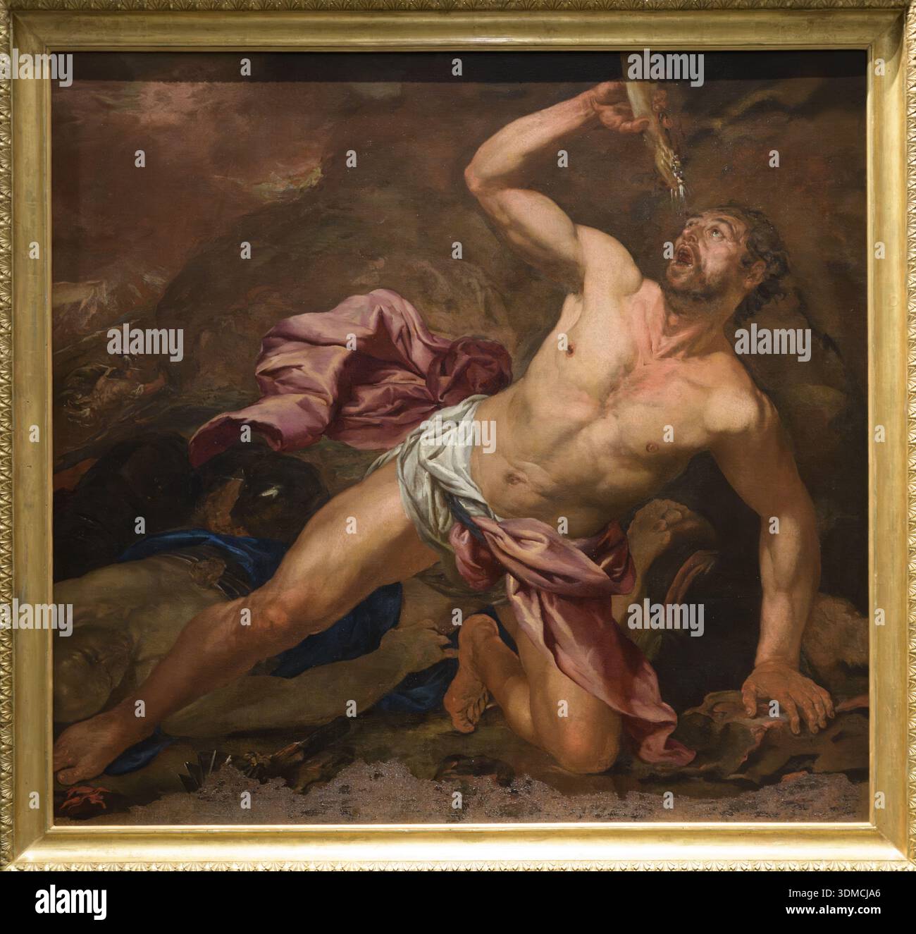 Samson de Giovanni Battista Langetti à la Gallerie dell'Accademia, Venise, Italie. Banque D'Images