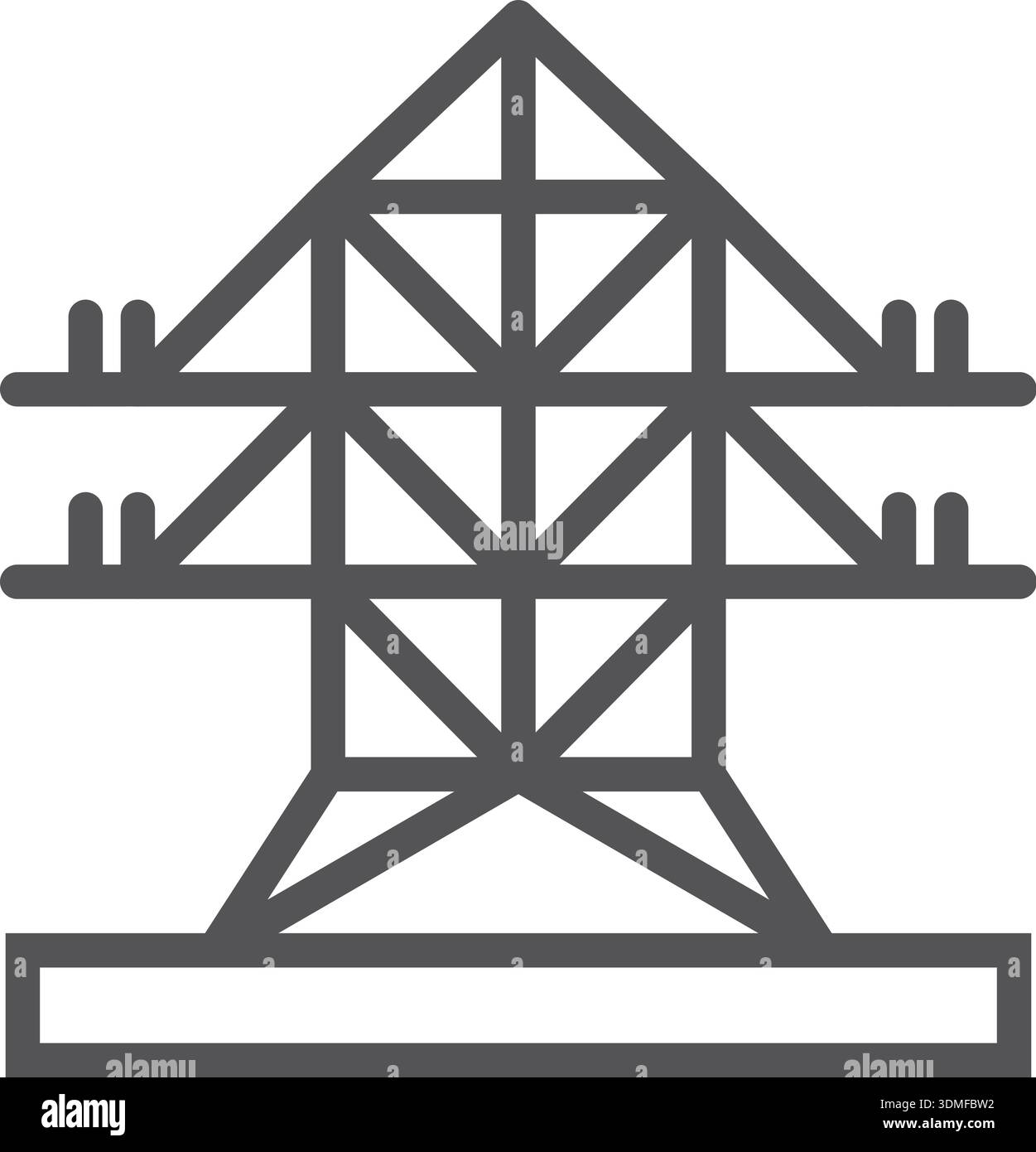 Icône de ligne de pylône d'alimentation électrique. Symbole de transmission d'énergie Illustration de Vecteur