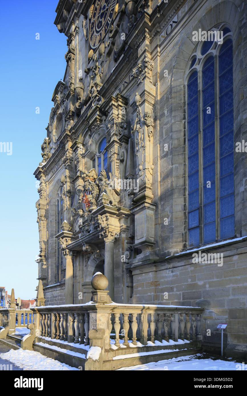 Église de ville de Bueckeburg dans le style Weser Renaissance, Bueckeburg, district de Schaumburg, basse-Saxe, Allemagne Banque D'Images