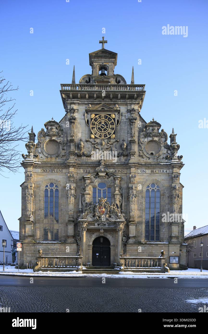 Église de ville de Bueckeburg dans le style Weser Renaissance, Bueckeburg, district de Schaumburg, basse-Saxe, Allemagne Banque D'Images