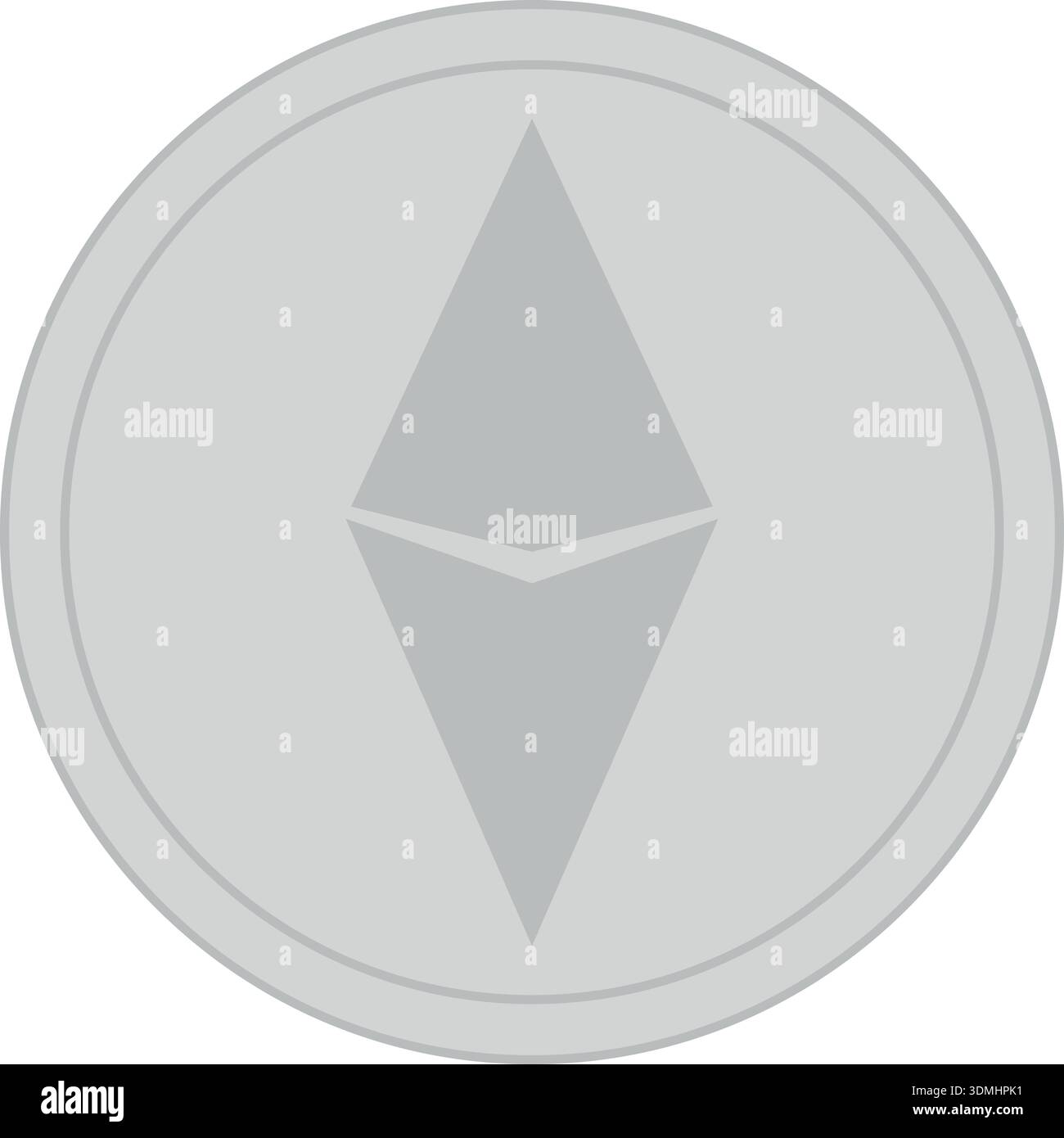 Icône de pièce crypto Ethereum. Symbole monnaie numérique Illustration de Vecteur