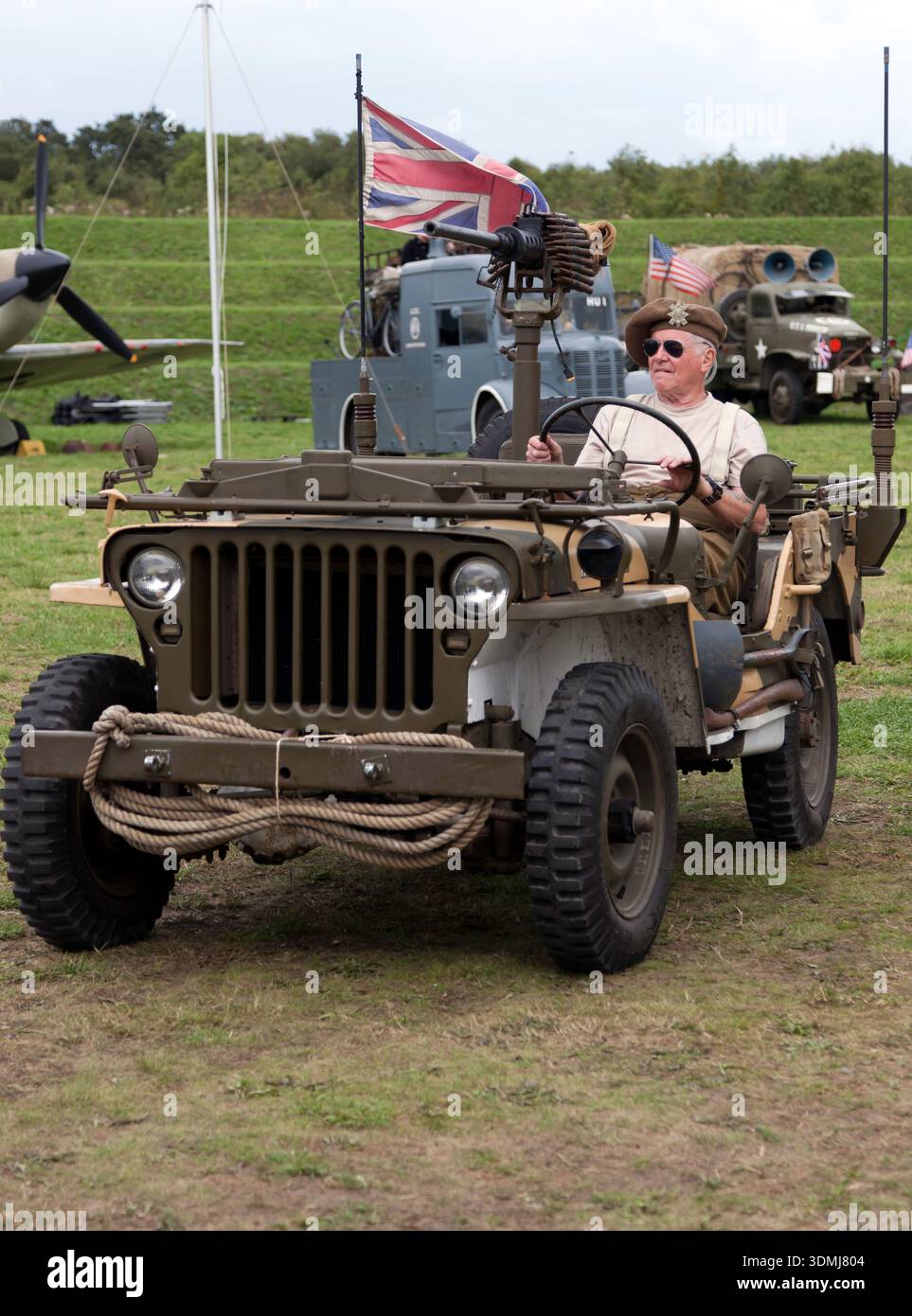 Récréation d'une seconde Guerre mondiale, 7e Division blindée, Desert rats , (rat Lair), au festival militaire We Will Meet Again, Betteshanger Country Park Banque D'Images