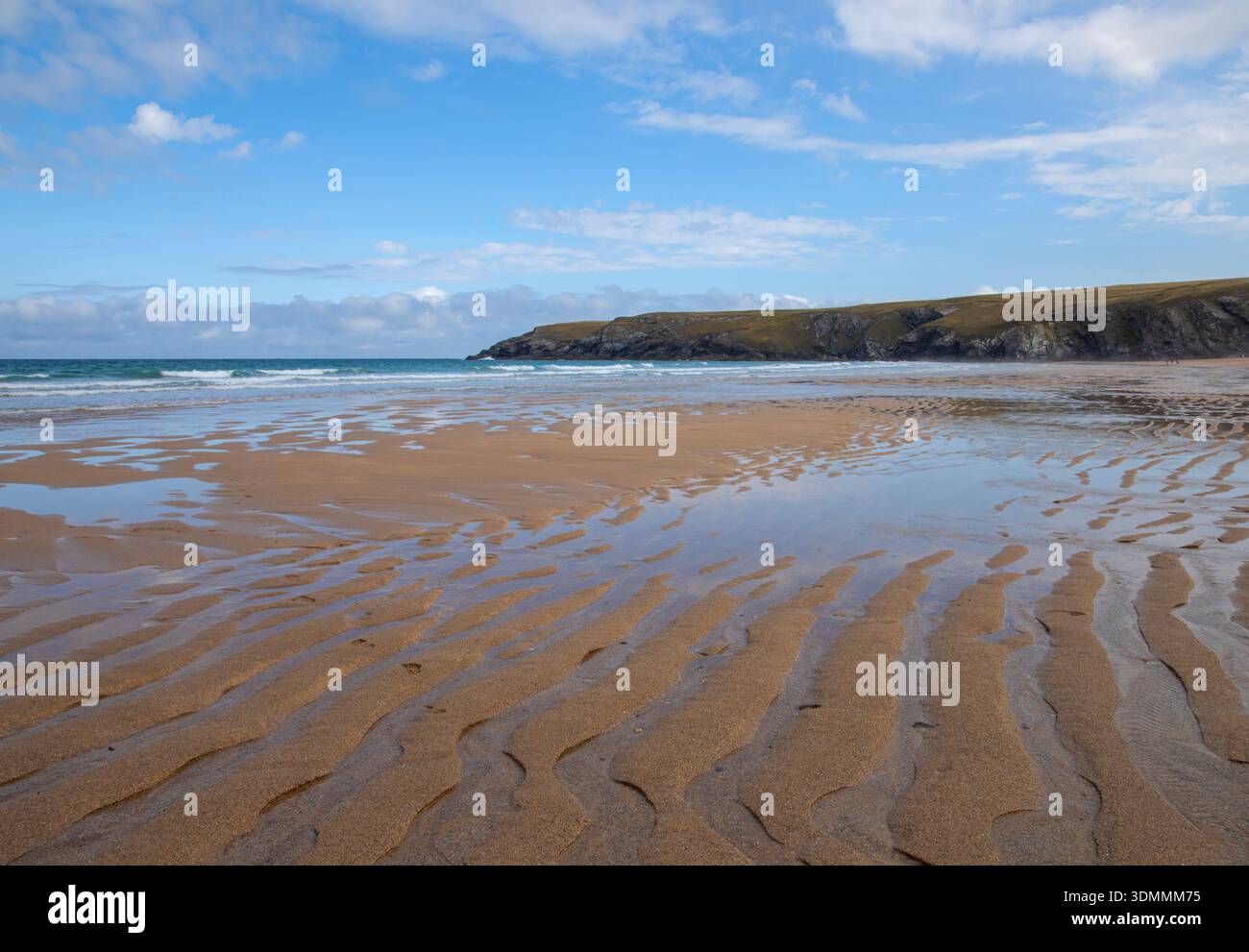 Ondulations dans le sable Holywell Bay Cornwall Banque D'Images
