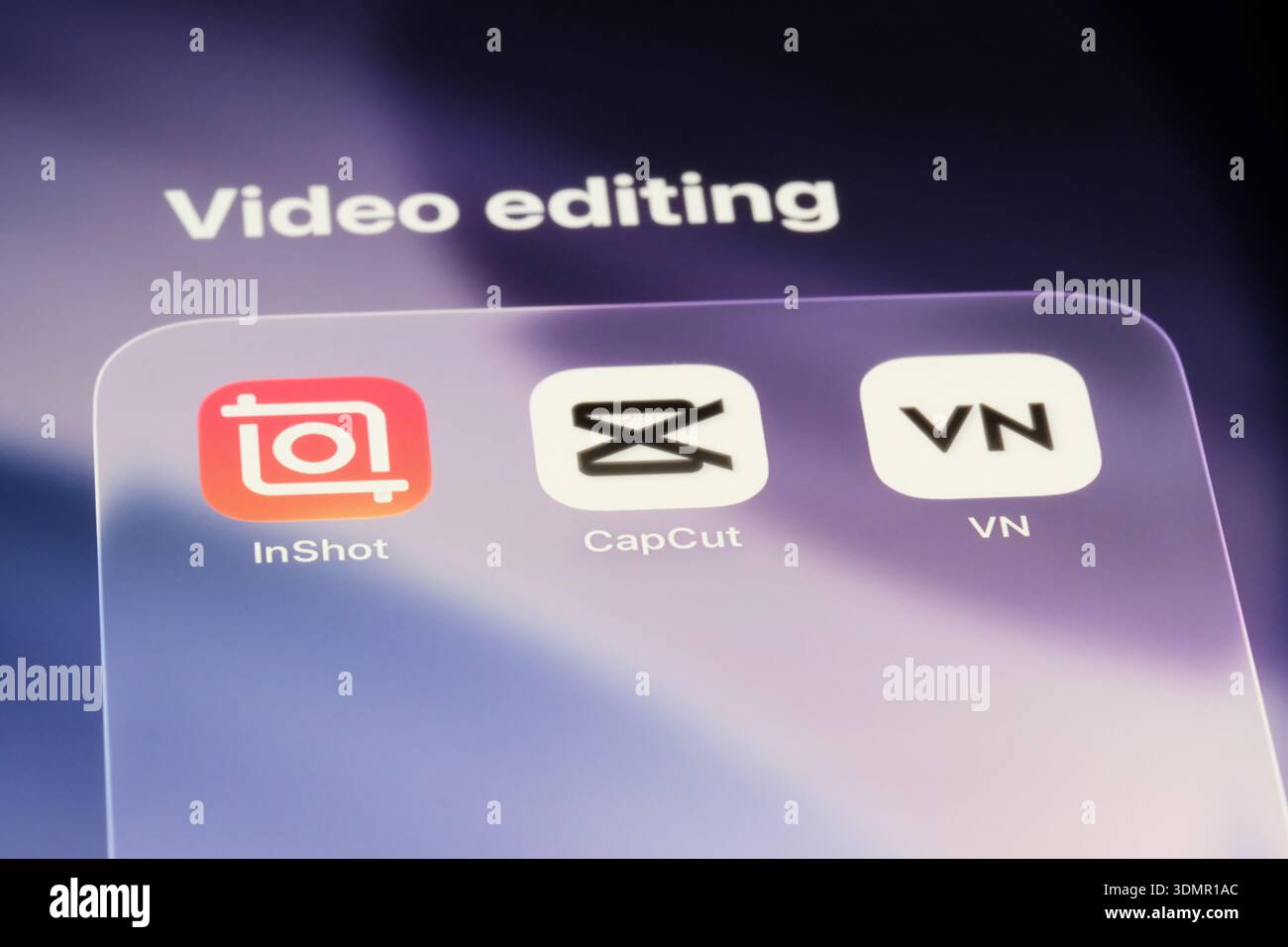 Shanghai, Chine-4 février 2026 : icônes CapCut, InShot et VN. Applications de montage vidéo Banque D'Images