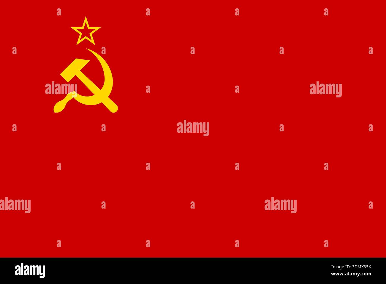 Union des Républiques socialistes soviétiques, URSS, drapeau vectoriel dans les couleurs officielles et rapport d'aspect 3-2. Illustration de Vecteur