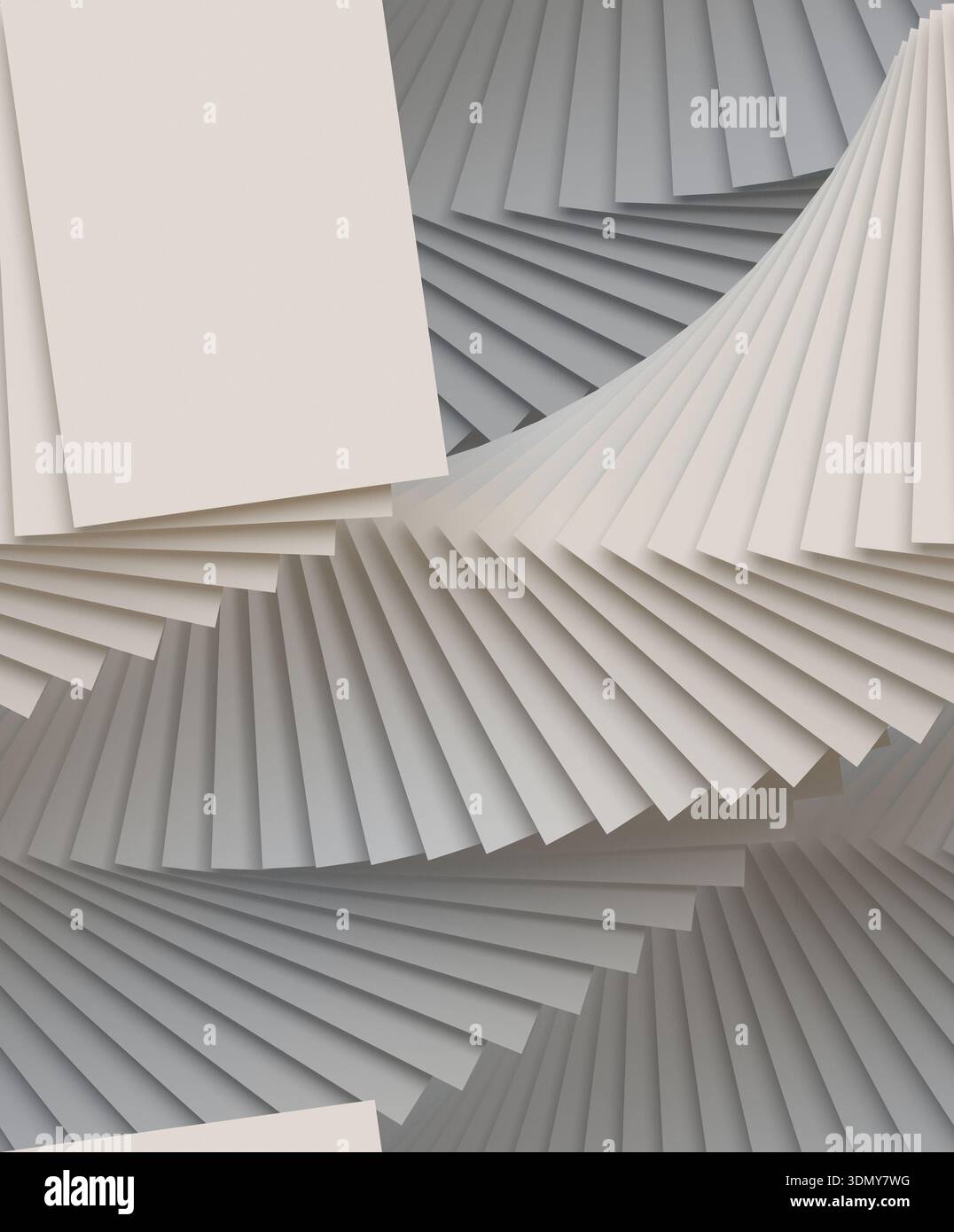 Un motif sans couture de papier plié en niveaux de gris, créant un design abstrait et complexe parfait pour le papier peint ou les arrière-plans. Les plis superposés ajoutent Banque D'Images