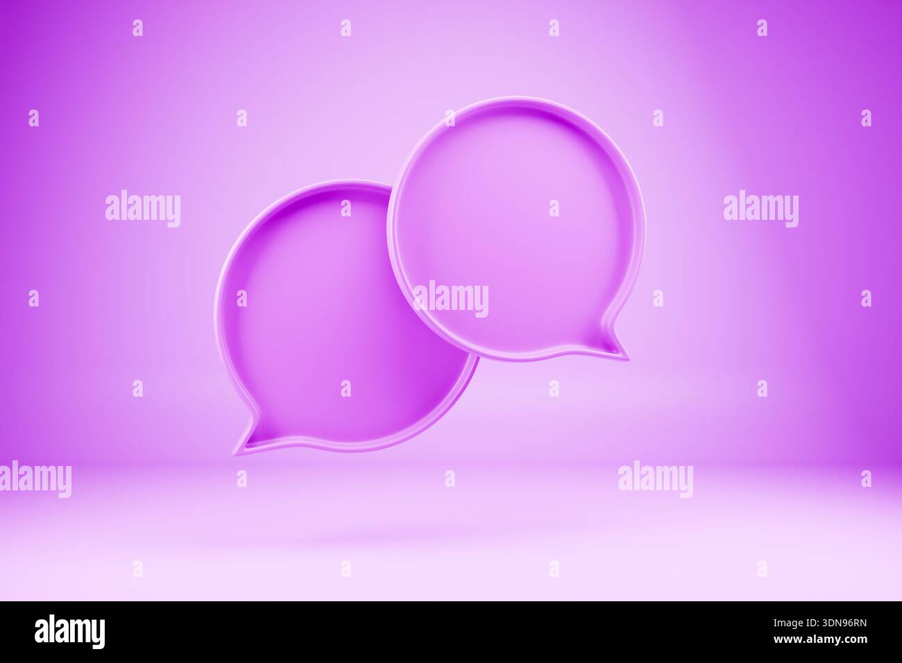 Deux bulles violettes sur fond violet Banque D'Images