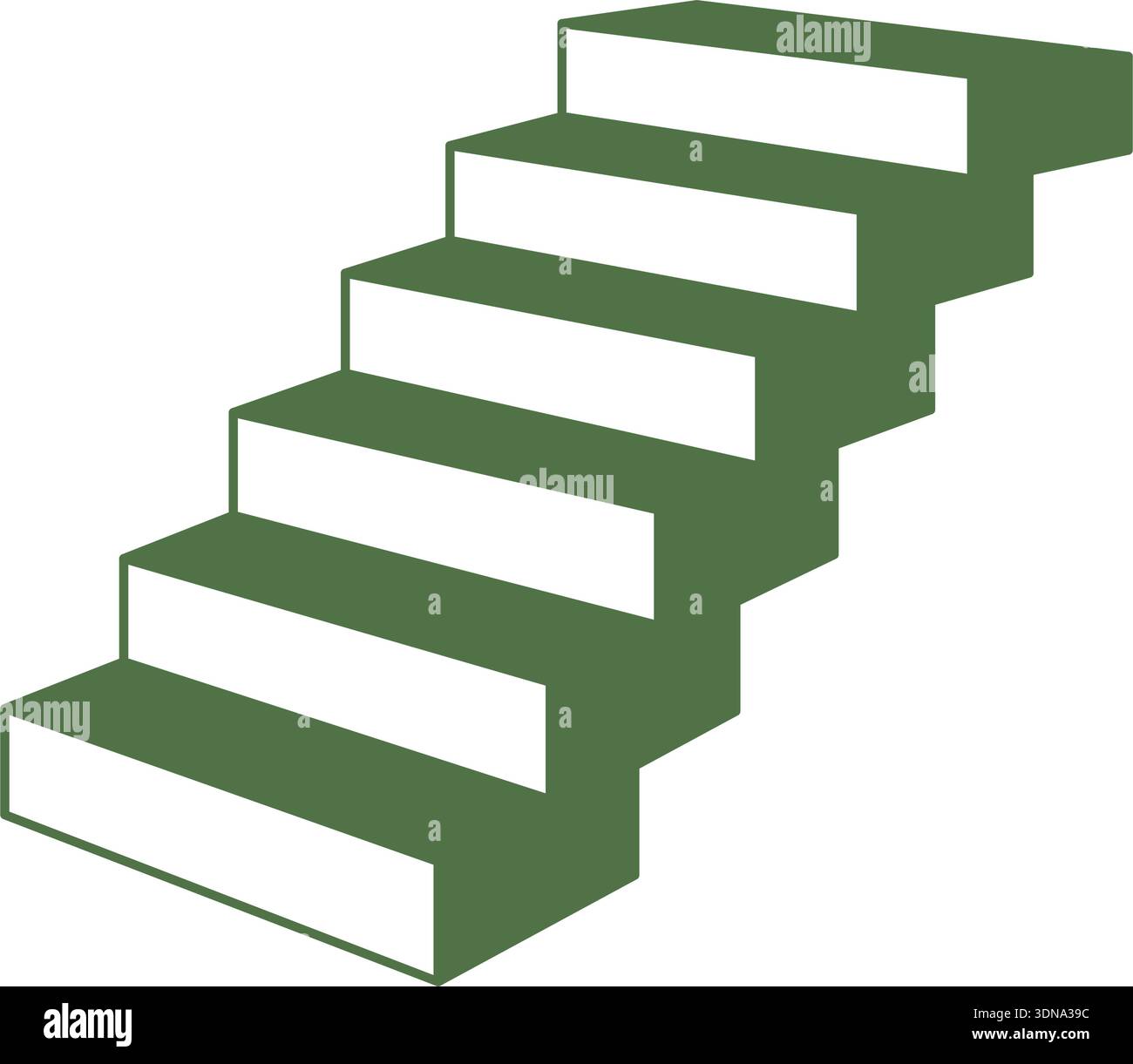 Illustration d'escalier en perspective. Icône vectorielle des étapes ascendantes avec un angle et une structure propre. Illustration de Vecteur
