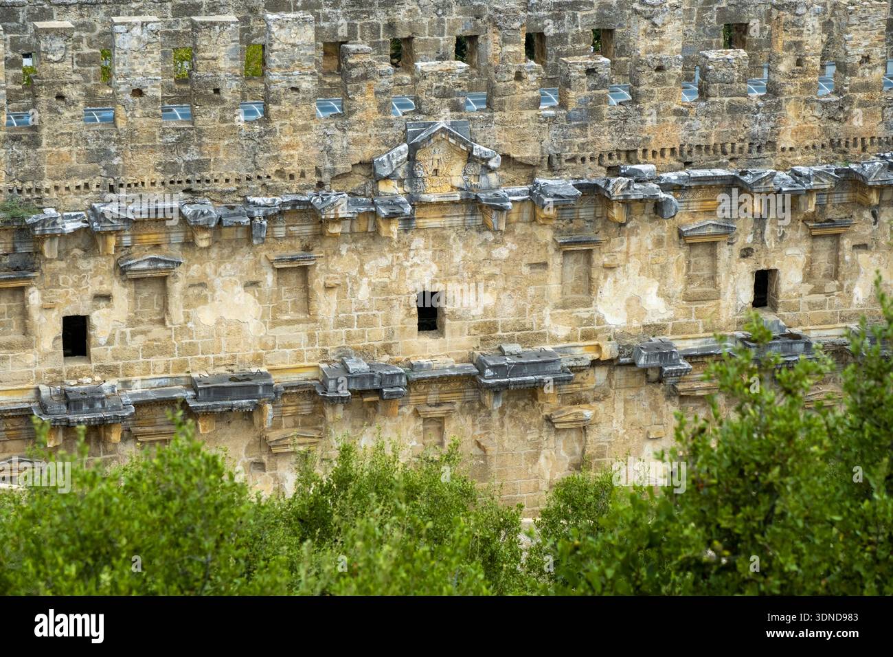 Turquie, région méditerranéenne, Côte Turquoise, Pamphylie, site archéologique romain d'Aspendos Banque D'Images