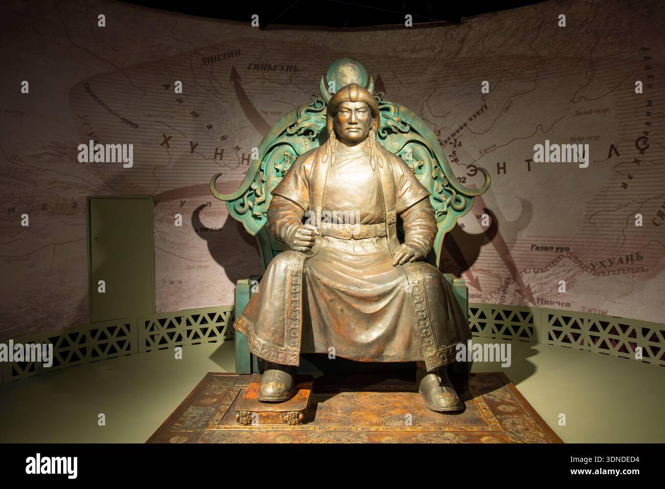 Mongolie, Oulan Bator, musée de Gengis Khan, Gengis Khan Banque D'Images