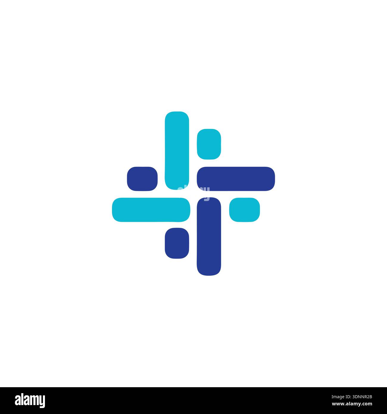 Logo de croix médicale abstrait pour la technologie de la santé, chambres de médecin, hôpital, consultant Illustration de Vecteur