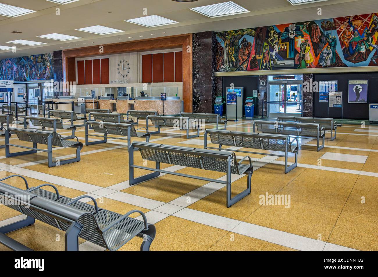 Amtrak Station, Union Passenger terminal zone d'attente intérieure à la Nouvelle-Orléans, Louisiane, États-Unis. Banque D'Images