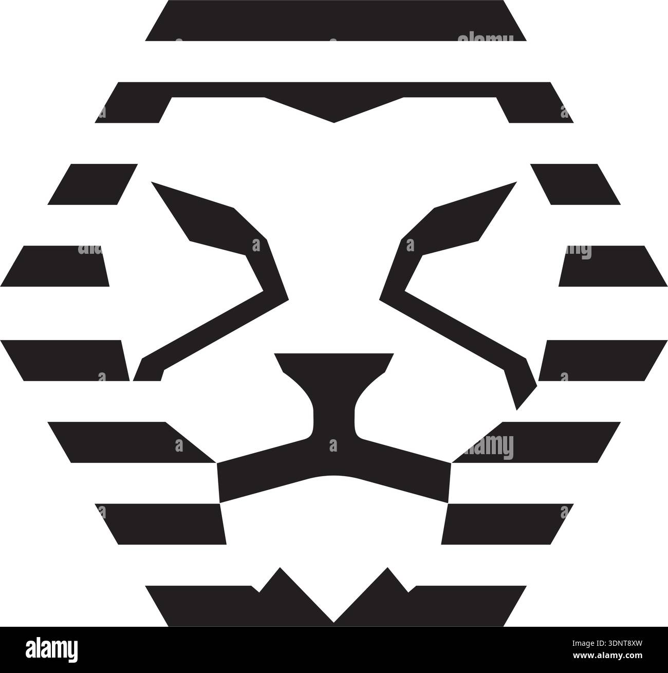 Tête de lion avec concept hexagonal Illustration de Vecteur