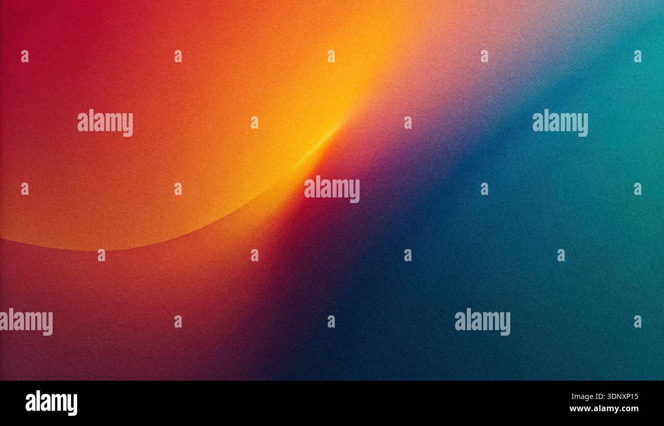 Design abstrait lumineux et coloré présentant un dégradé lisse du rouge à l'orange, au jaune, au vert et au bleu. Le mélange de teintes crée un an chaud Banque D'Images
