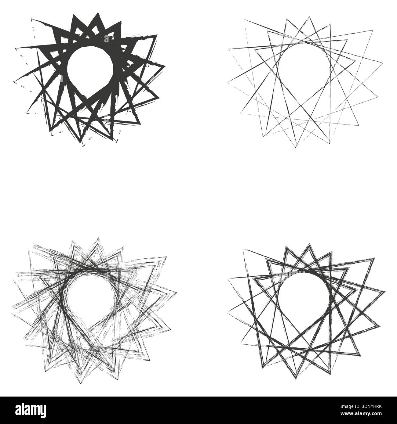 Formes de tourbillon de ligne. Icônes vectorielles en spirale. Circulaire abstraite Symboles de mouvement géométrique Illustration de Vecteur