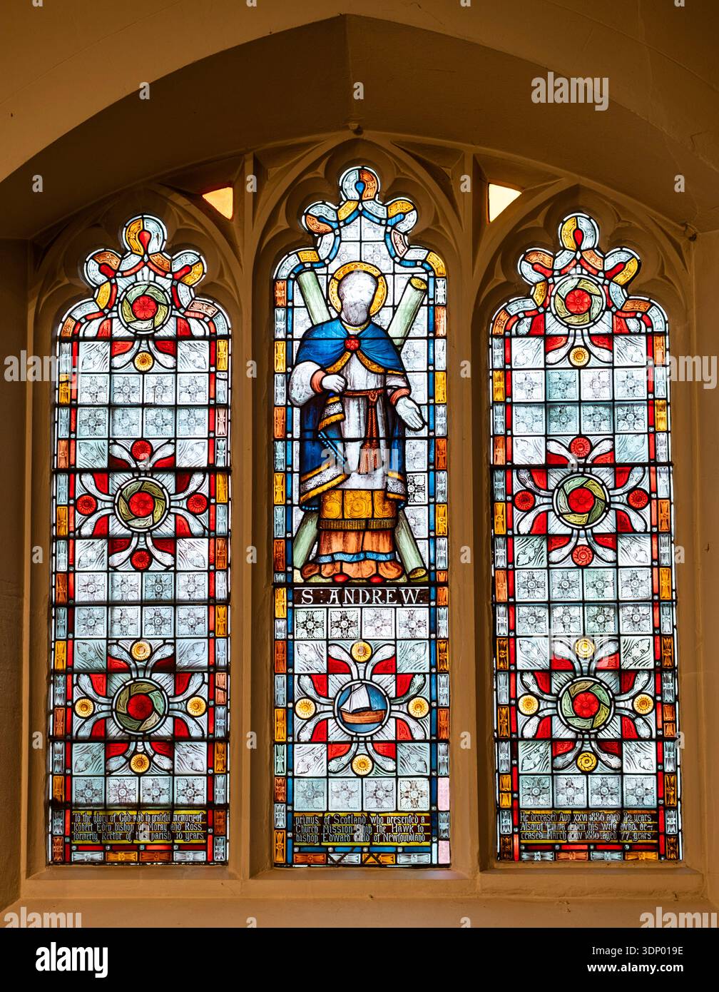 Vitrail à l'église de Saint Clement à Leigh-on-Sea, Essex Banque D'Images